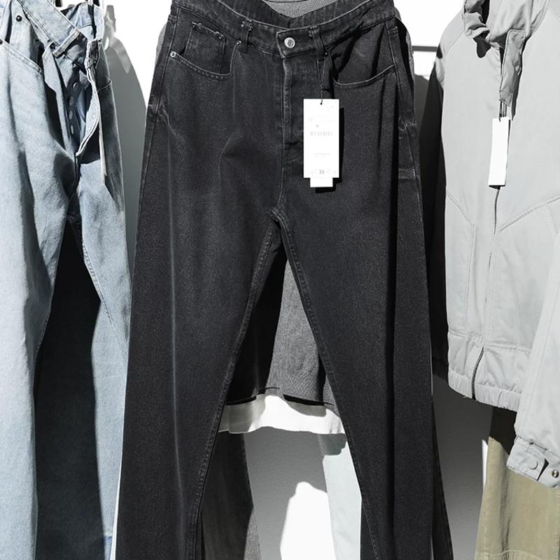 Men's Loose Fit Straight Leg Jeans, Cotton Washed Denim Multi-Pocket Casual Trousers, 4-Season Wear