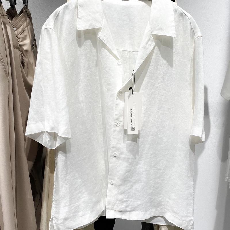High-quality products Men's Summer Loose Linen Short Sleeve Button Down Shirt Solid Color Minimalist Casual Daily Commute Vacation Beach Top