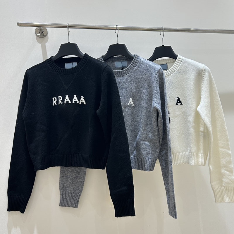 Brand Letter Embroidered Pollover Sweater Luxury Women Crew Neck Jumpers Spring Autumn Casual Daily Knits Jumper Top