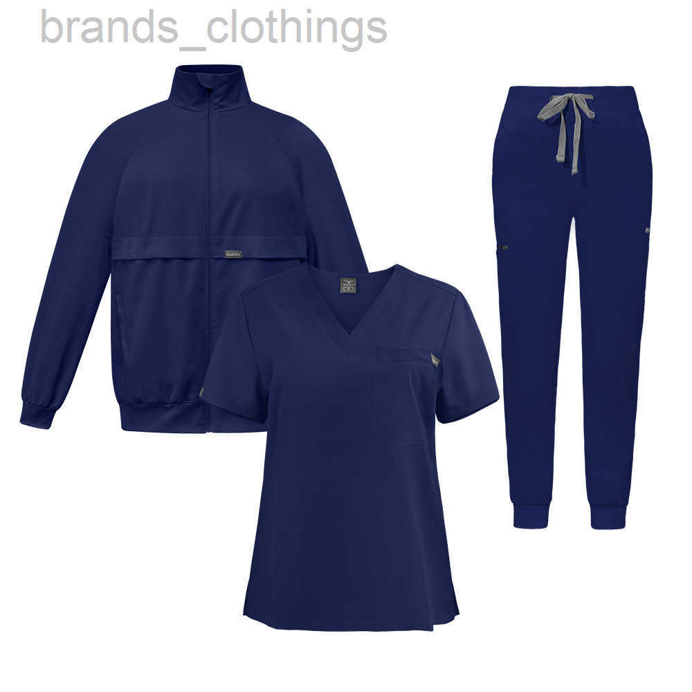 Womens Three Piece Pants Figs Scrubs Set Zip Up Undefined Arrival Product High Elasticity Long Washable Versatile Solid Ventilation Pr 58D