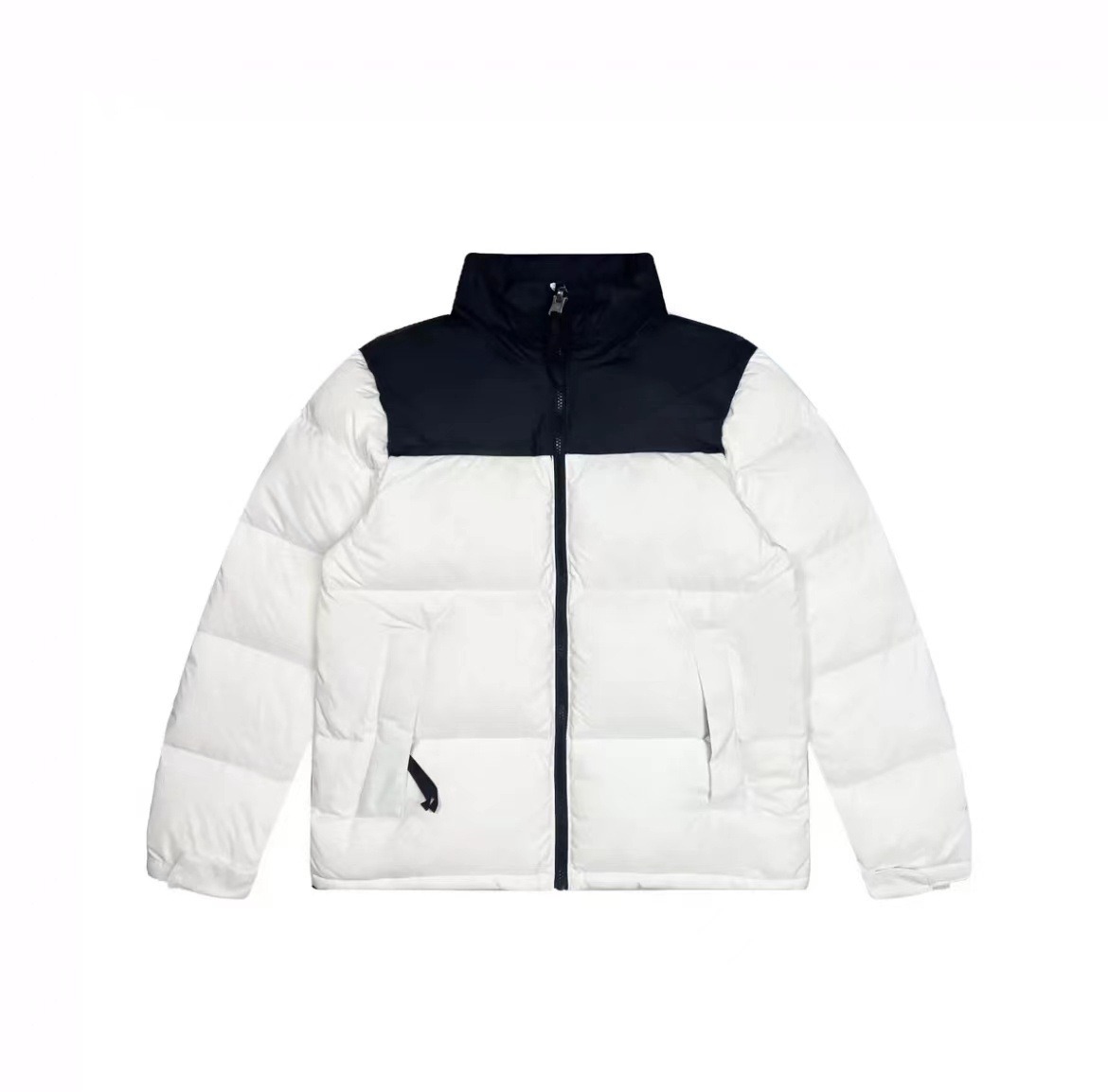 Free Shipping 2026 Men Women Color Block Winter Puffer Coat, Thick Cotton Padding Stand Collar Zip Jacket, Wind Resistant Casual Outdoor Outerwear