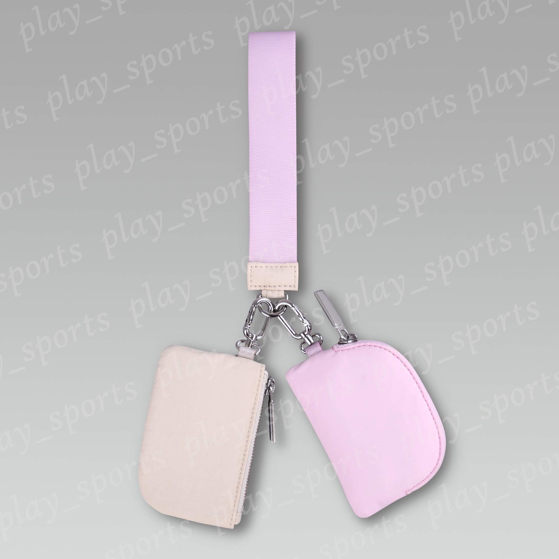 Porte-clés à double pochette Mini sac de yoga Mini portefeuille détachable à fermeture éclair autour du bracelet Porte-clés portable Portefeuille
