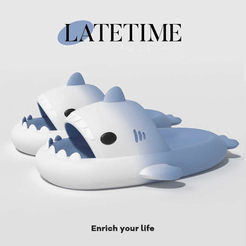 Home Shark Slippers Cloud Women Slides Clapper Summer Beach Indoor Soft Eva Sandal Men Male Non Slip Gradient Shoe Ladies Female T261007