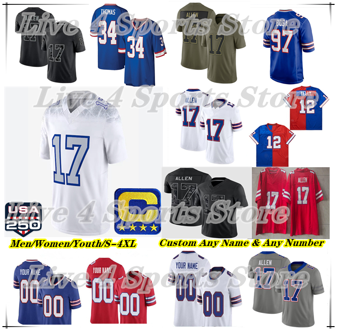 American Football Jersey Josh Allen DJ Moore James Cook III Khalil Shakir Dalton Kincaid Khalil Shakir Keon Coleman Ty Johnson Williams Rousseau Gar