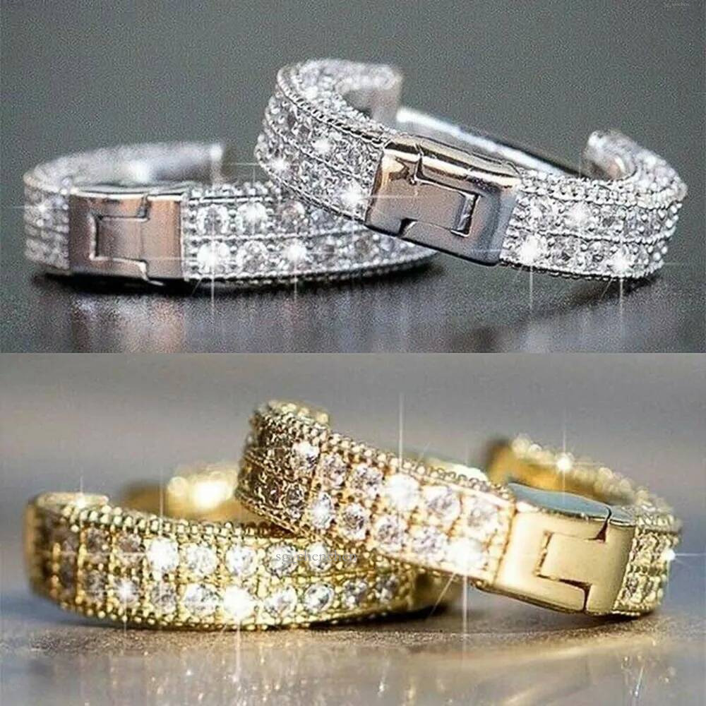 Boucles d'oreilles de luxe Hip Hop Bijoux Iced Out Boucle d'oreille Bling Hommes Femmes Diamant Stud Boucles d'oreilles Rappeur Hiphop Charms Or