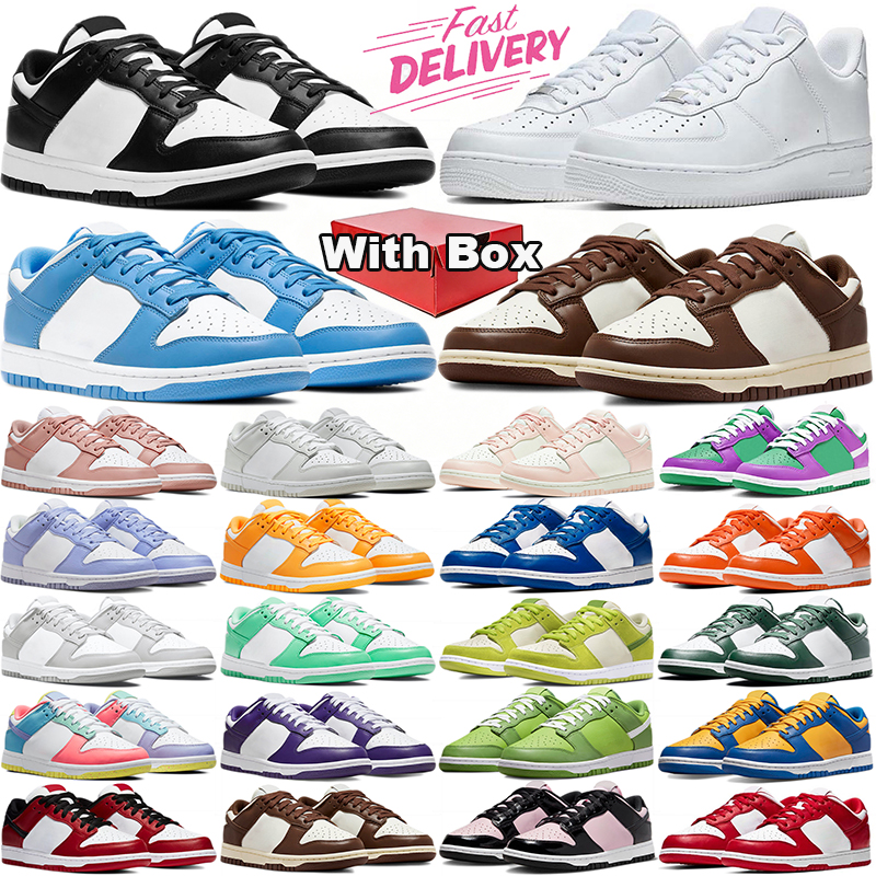 with box airforces1shoes casual shoes white black panda utility flax wheat mens trainers deisgner sneakers outdoor sports men womens sneaker hotsale
