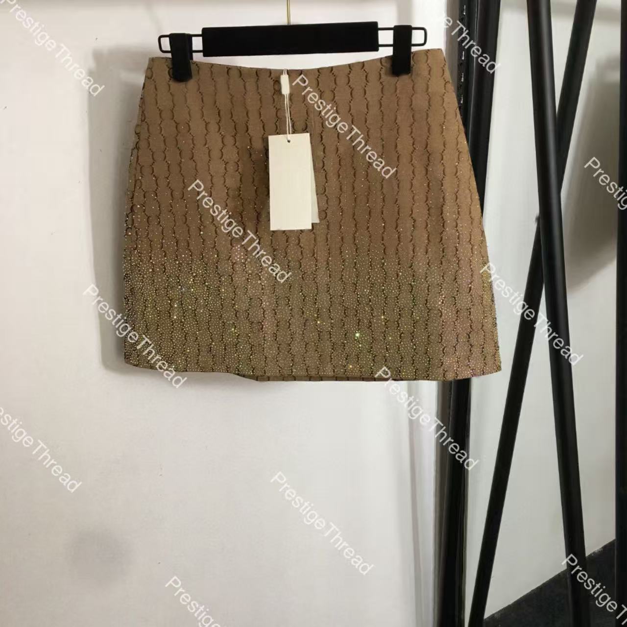 New Colorful Rhinestone Vintage GG Letter Jacquard High-Waist Short Skirt Designer High-Quality Skirts Sexy Party Outfit