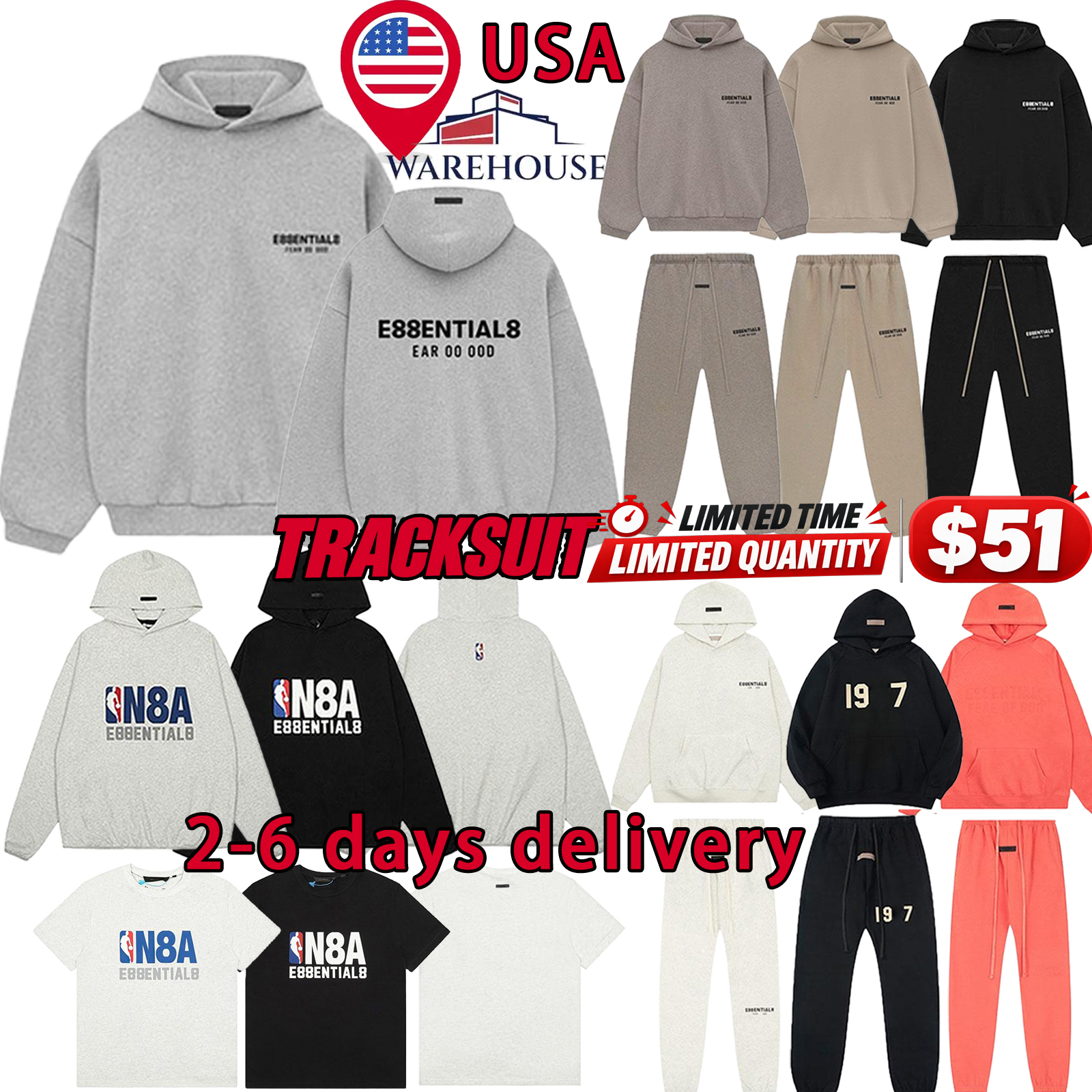 Mens Streetwear Hoodies T-Shirts Sweatpants Shorts Casual Oversized Loose Fit Tracksuit Sportswear Pullover Tops Jogger Pants Winter Fashion