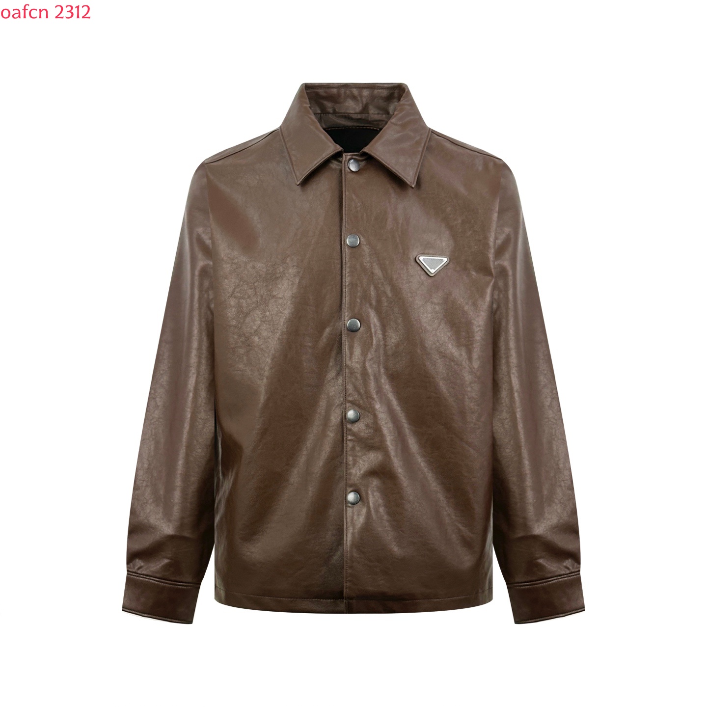 Jacket Designer Men Faux Leather Shirt Jacket Single Breasted Turn Down Collar Casual Outerwear Vintage Brown Soft Leather Coat Streetwear Loose Fit