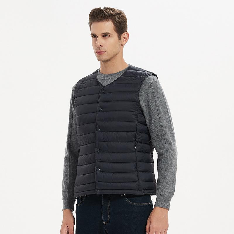 Designer High Quality Men's Winter Warm Down Cotton Vest Hooded Sleeveless Puffer Vest Quilted Thermal Waistcoat Outerwear Inner Layer Plus Siz