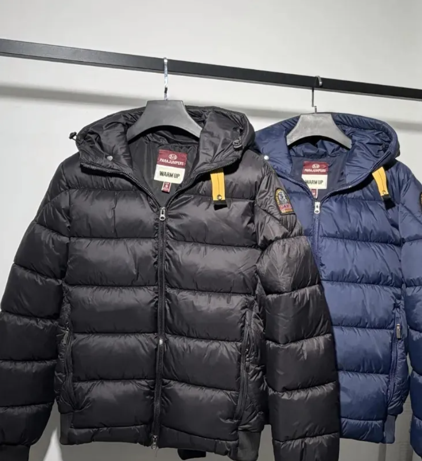 Parachuting Down Jacket PJS puffer jacket Luxury mens womens para jumpers down jacket with Yellow Webbing Strap Accent Water Repellent Windproof Win