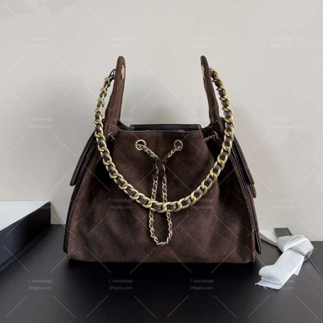 12A 25C Luxury Hobo Bag Elegant Chain Shoulder Handbag Crafted in Premium Suede Caviar Calfskin Leather Swedish Vacuum Gold-Plated Hardware Designer