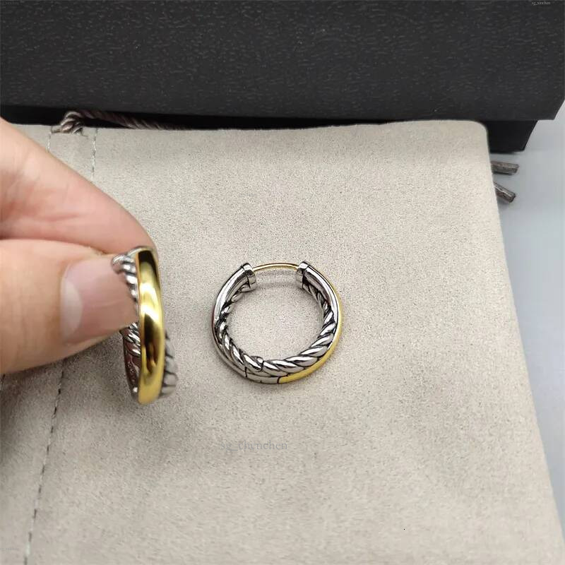 stud Earrings Dainty Hoop S925 18K gold plated Oval round Huggie Designer Earring Ear Buckle Luxury Jewelry Double Layered Twisted Rope for Women