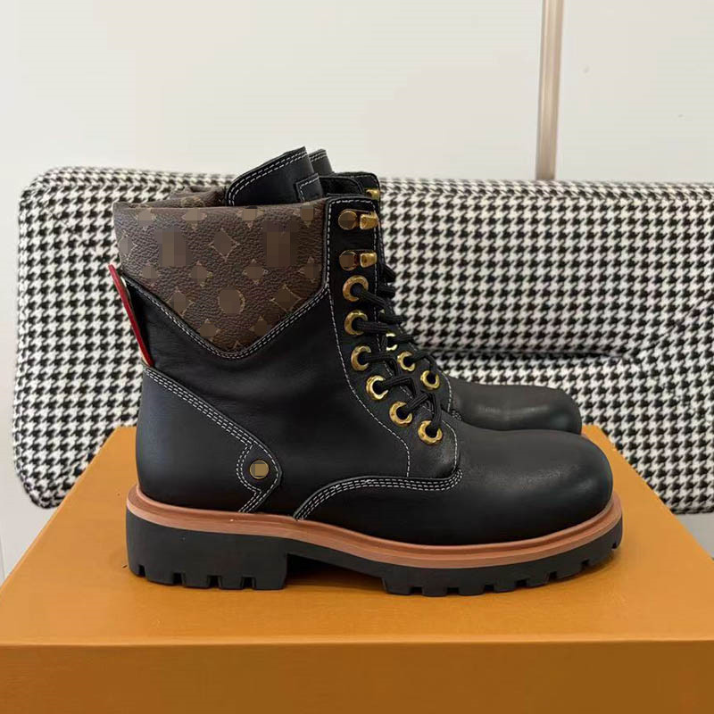 Men Women REMIX boot combat ankle boots thick sole cow leather short shaft boots black brown tactical boots outdoor streetwear footwear 26 10.3 06