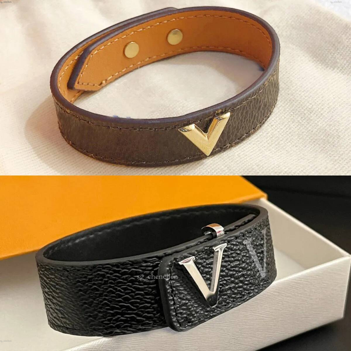 Leather Brand Designer Bracelet High-End Mens And Womens Bracelets Fashion Unisex Jewelry With Box 24Ce