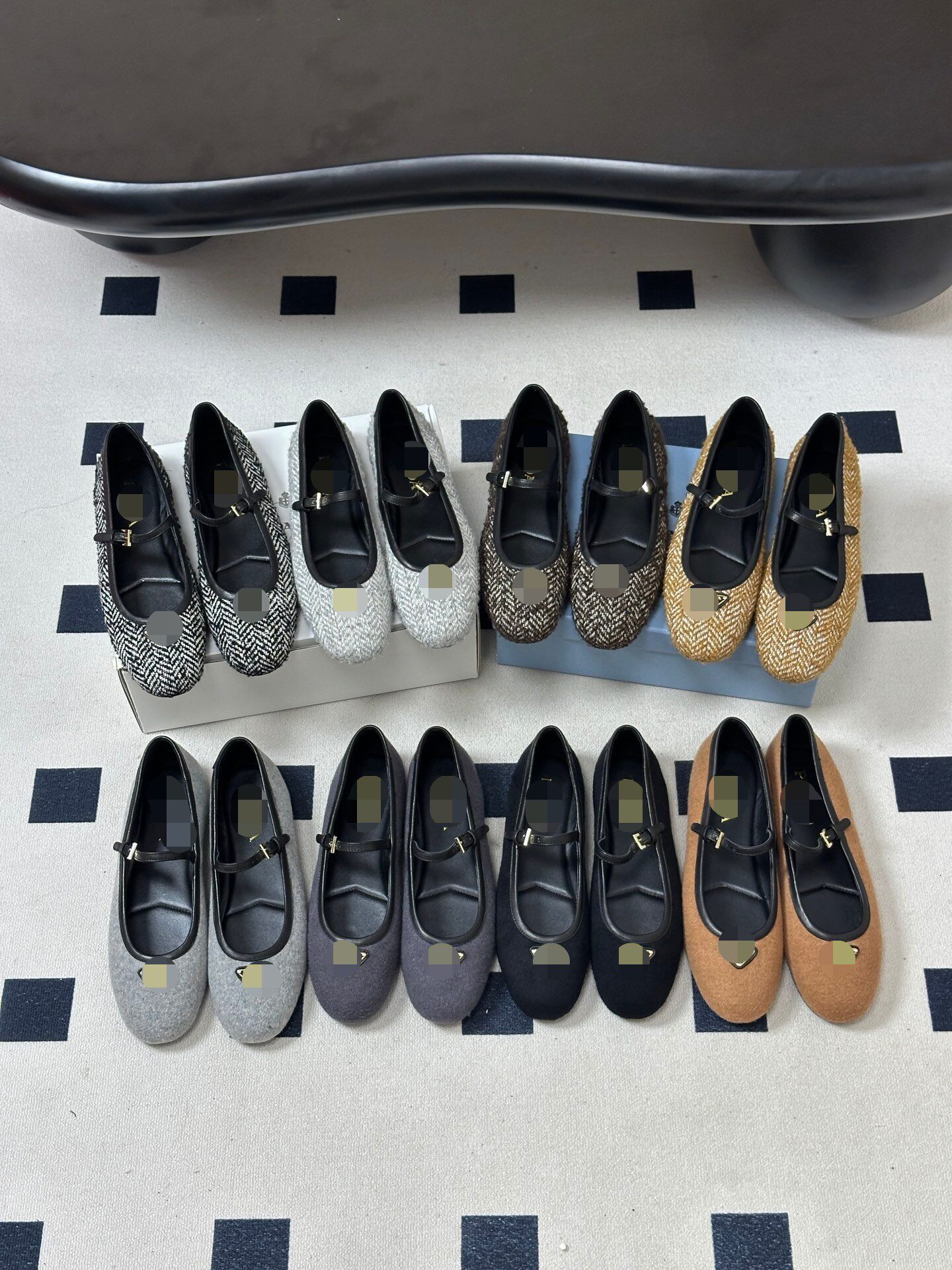 Round Toe Shoe Luxury Designer Womens Black White Fabric Mary Jane Flat Strap Buckle Casual Fashion Spring Footwear Quality Comfort Modern Stylish T