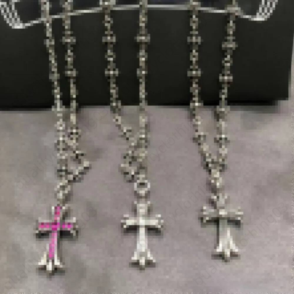 designer 3xcy pendant necklaces cross new vintage with pink couples black chain white diamonds necklace jewelry unisex christ chromejewelry 870