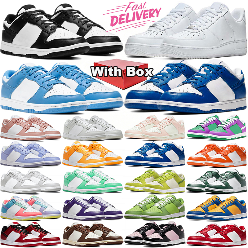 with box airforces1shoes casual shoes white black panda utility flax wheat mens trainers deisgner sneakers outdoor sports men womens sneaker discoun