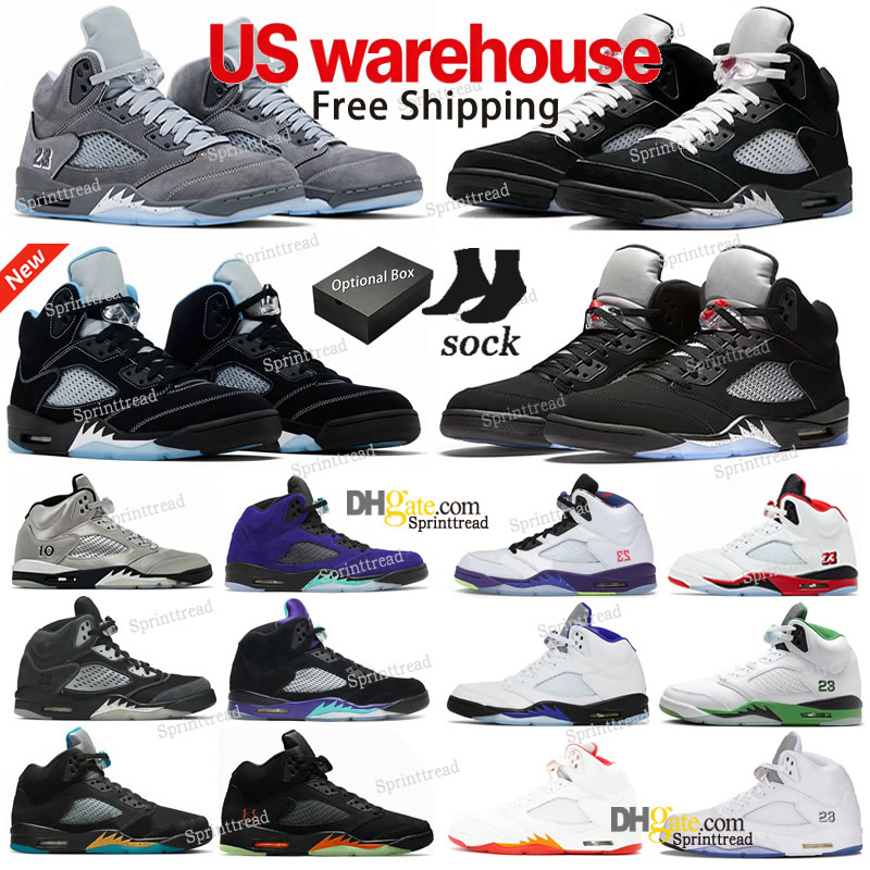 High Quality Designer Shoes Fire Red Basketball 5 5s Men Sneakers J5 Black Cats Navy Aqua UNC Lucky Green Lue Raging Aqua Red Suede Jade Horizon Sai