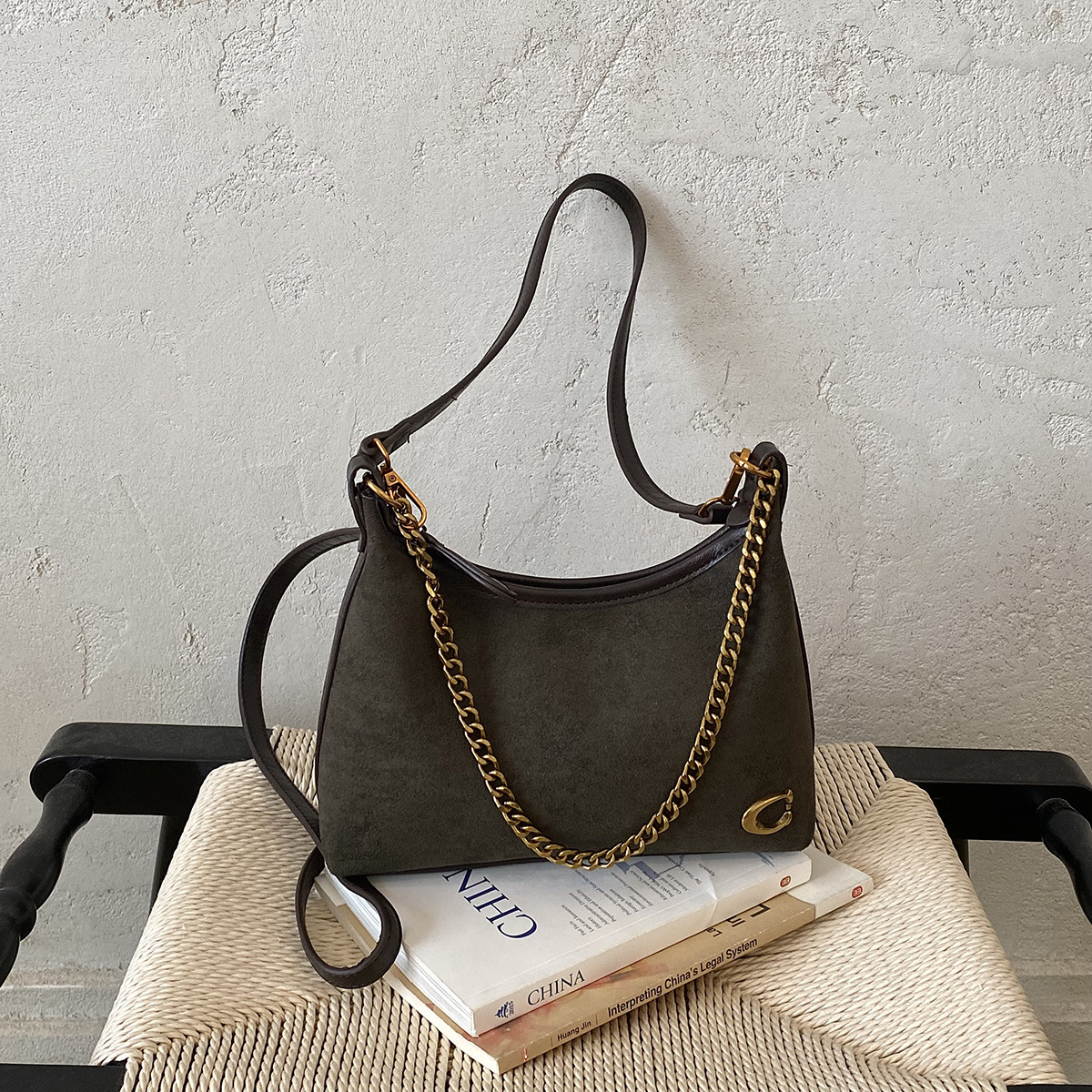 free shipping 2026 Fall New Effortless Style Large Capacity Solid Color Shoulder Bag, Versatile Commuter Crossbody Purse, Fashion Underarm Bag for W