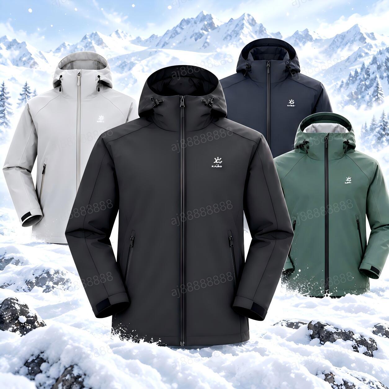 Kailasiy Men Waterproof Ski Jacket Windproof Breathable Hooded Lightweight Full Zip Snow Winter Outdoor Shell Coat