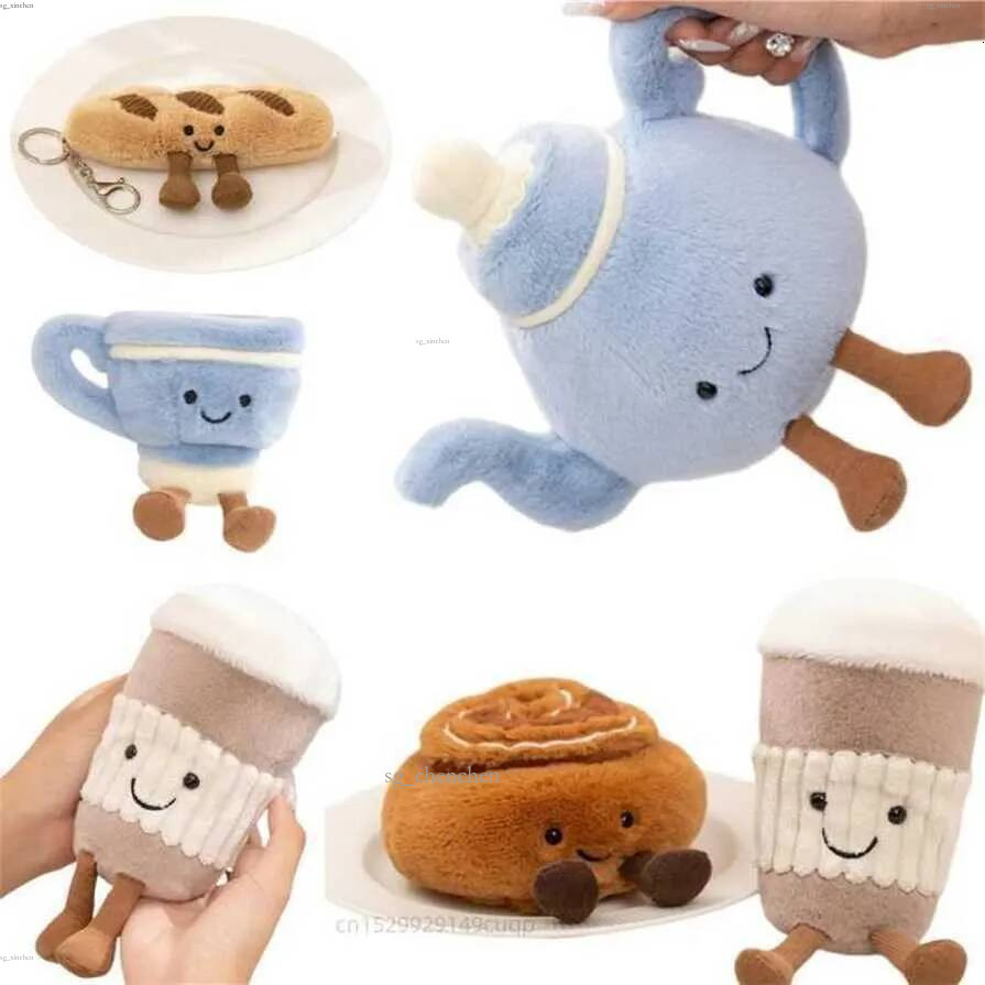 Amusant vente chaude Cookie poupée Pentant gâteau Baguette cannelle théière tasse à café en peluche jouet décor à la maison cadeau pour les enfan