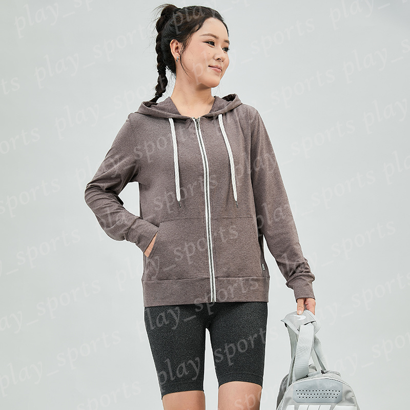 VU Women's Full Zip Hoodie Lightweight Long Sleeve Yoga Jacket Drawstring Hooded Sweatshirt with Pockets for Workout Running Casual