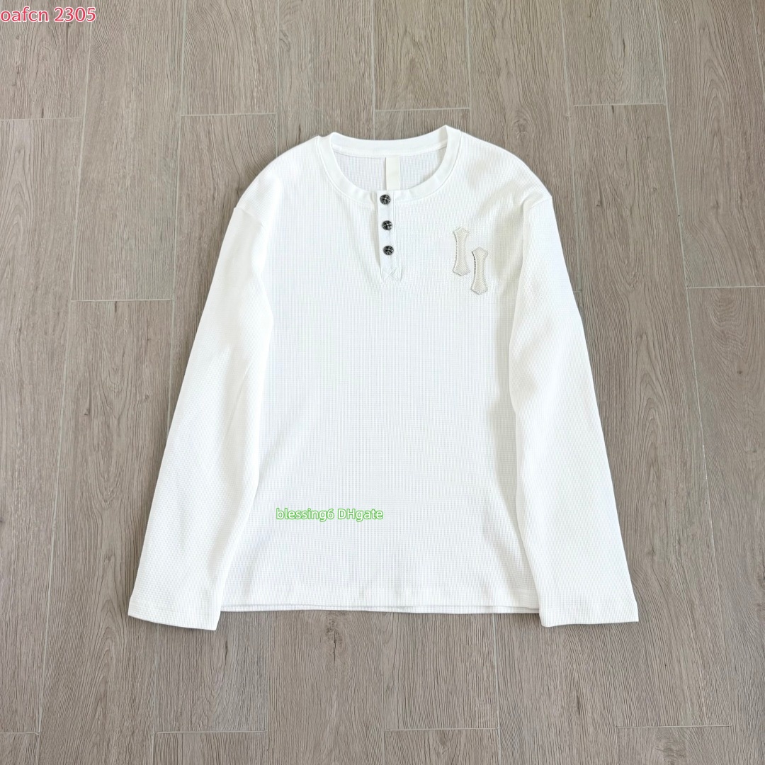 Men's sweatshirt waffle knit long sleeved T-shirt round neck flame letter printed women's top loose casual pullover hip-hop streetwear bas