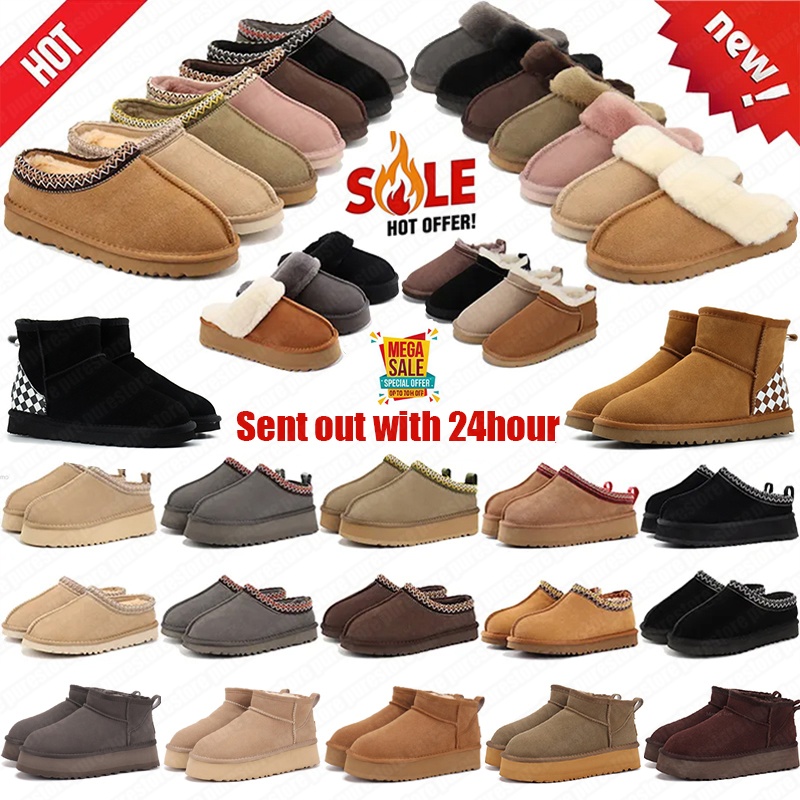 Designer Men Women Boot Australia Tasman Sheepskin Boots Platform Tazz Fashion Ladies Fur Slippers Snow Winter Womens Classic Ultra Mini Suede Wool