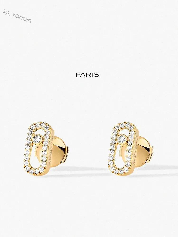 Lady sliding single diamond designer s925 silver earring sparkling stone gold plated 18K light luxury Gift temperament earrings jewe A711 Hot