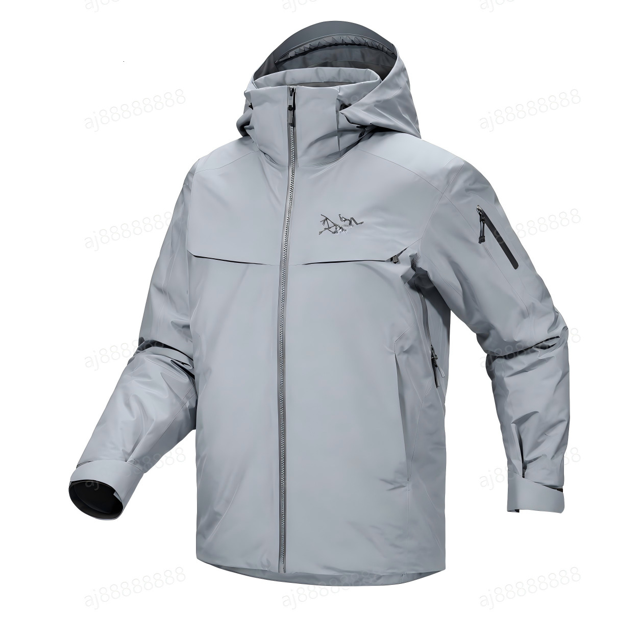 Arcteryxilly Waterproof Windproof Breathable Outdoor Shell Hooded Lightweight Full Zip Hiking Trekking Camping Jacket