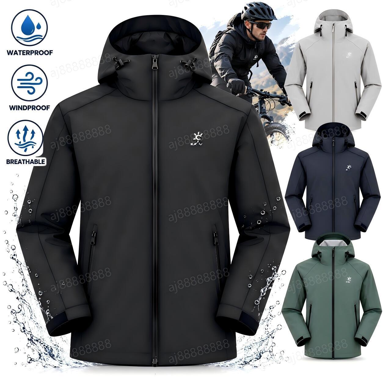 Kailasiy Unisex Cycling Jacket Waterproof Windproof Breathable Hooded Lightweight Full Zip Outdoor Bike Riding Top