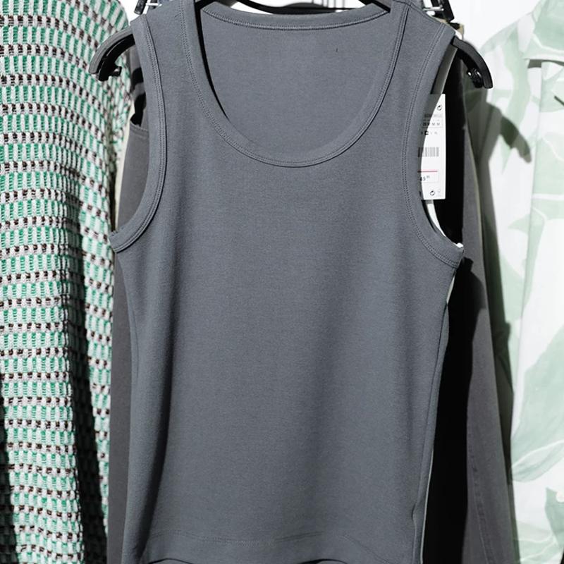 High-Quality Merchandise Men's 2026 New Summer Sleeveless T-Shirt Cotton Blend Solid Color Round Neck Loose Fit Breathable Casual Basic Tank To