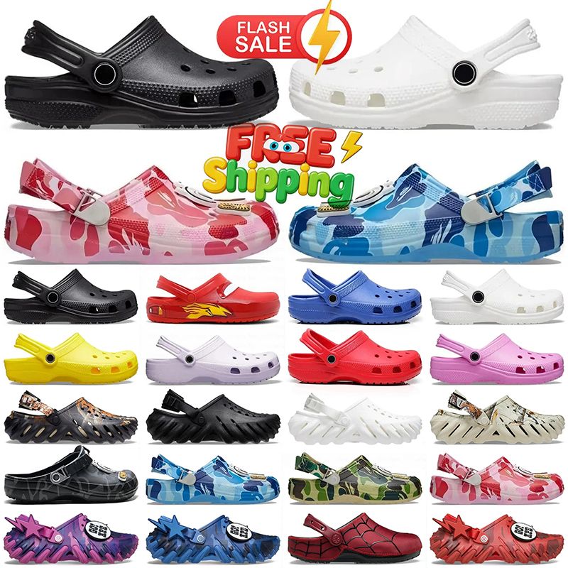 Top Quality Designer slippers crocodile slides Men classic Clogs Shoes lightning bat Black white yellow women men slide slipper Sandal summer sandal