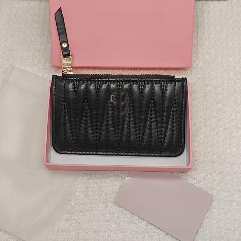 Designer Card Holders Women Mini Wallet Fashion Luxury Real Soft Sheep Leather Coin Pocket Ladies Purse Coin Purses Zipper
