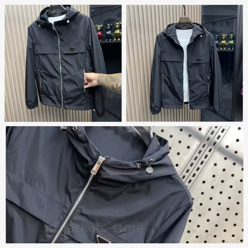 Men Hoodie Classic Casual Brand Jacket Shirt Double Woven Material Oversized Bomber Jackets Arm Pocket Decoration Asian Size V-neck Spring Coat