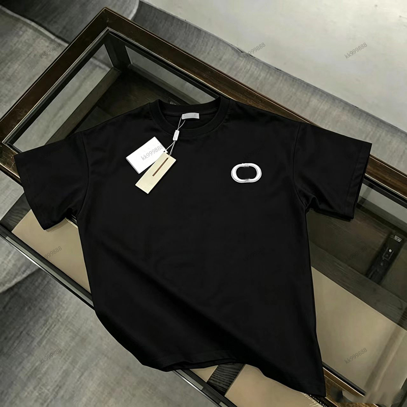 Designer men's T-shirt, high-quality fashion casual minimalist embroidery, heavy-weight pure cotton T-shirt, a must-have for couples, Asian siz