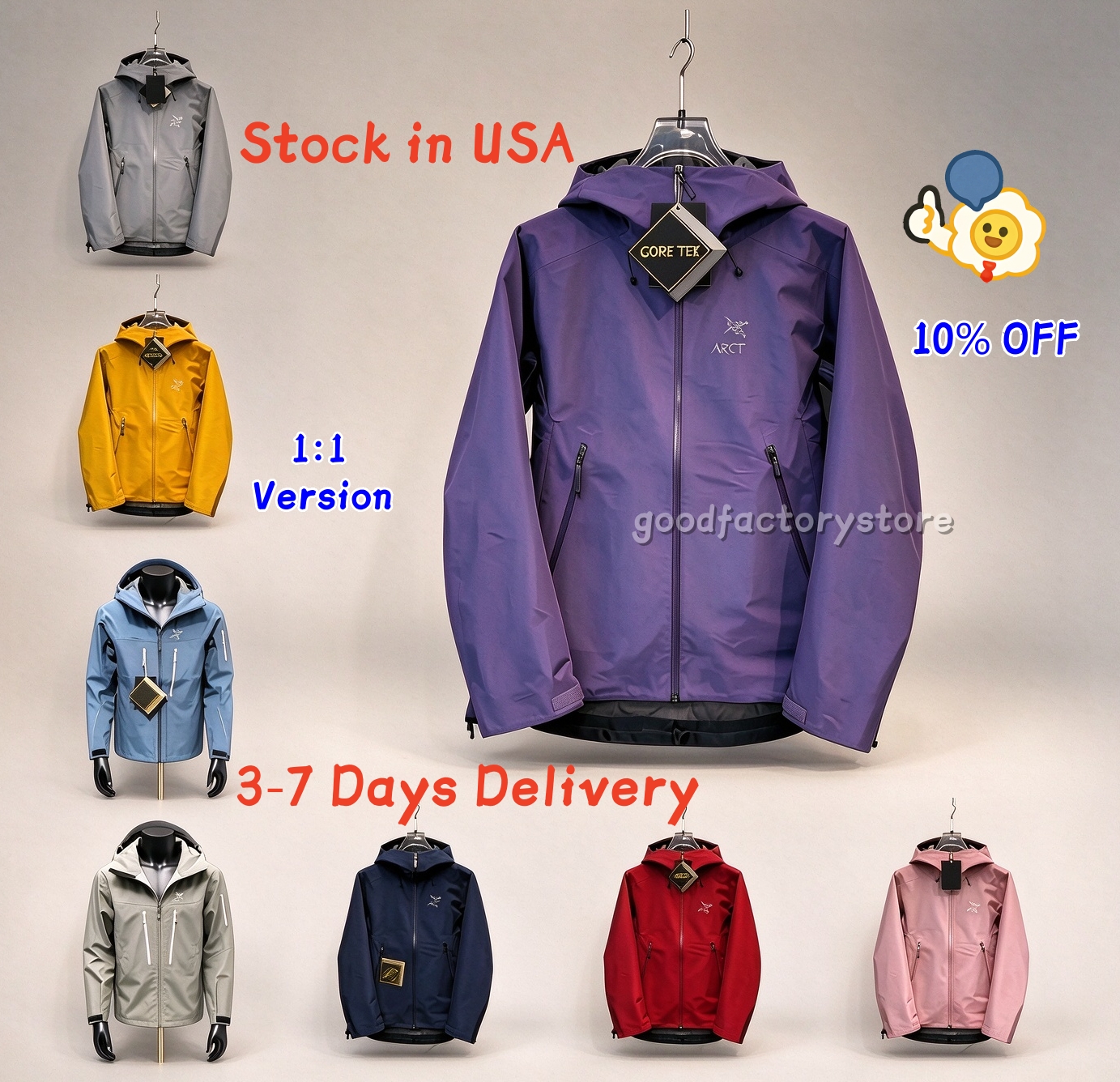 5A Arrcblazzex Ski Jacket Men Women Goretex Hard Shell Zip Up Waterproof Hooded Windbreaker High Quality Designer Outdoor Fashion Coat Trend Casual