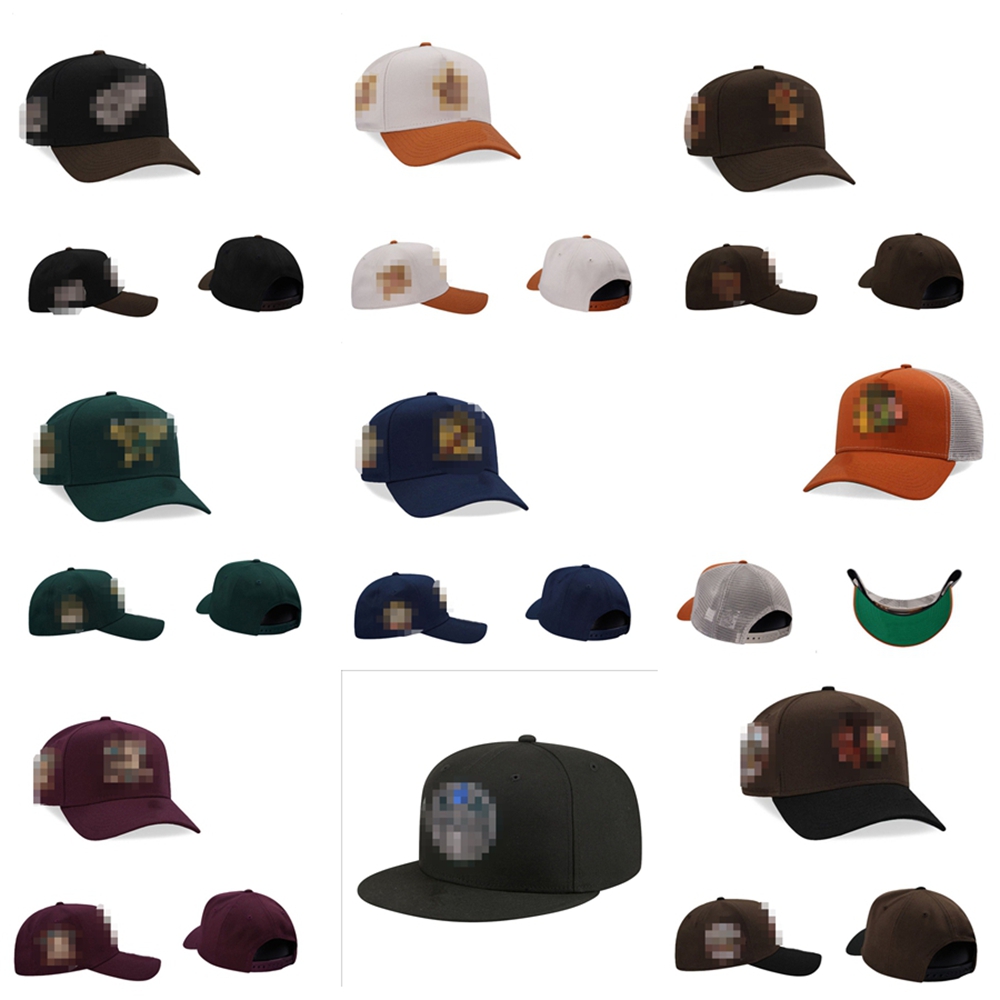 Wholesale All team Ice Hockey Sports baseball caps Curved brim A-Frame bone snapback hats spring cotton cap hip hop for men women summer
