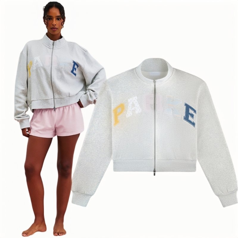 Embroidered Parkes Mockneck Top Designer Cotton Hoodie Zapper Cardigan Sweatshirt New Niche Classic Letter Print Turtleneck Women Casual Loose Pullo