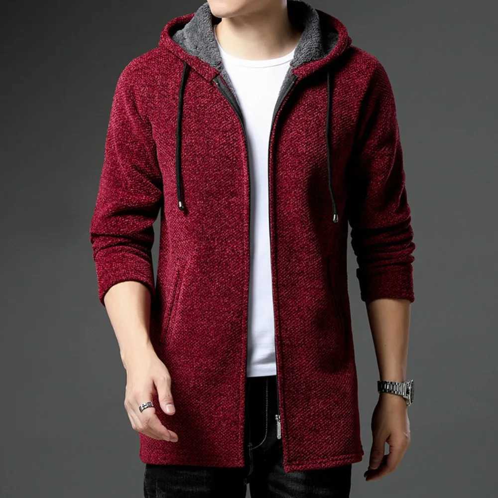 Men's Sweaters New Arrival Knitted Sweater Men Spring Autumn Casual fl1 Cardigan Men Sweaters Winter Coats Hooded Jacket Solid Color D261009
