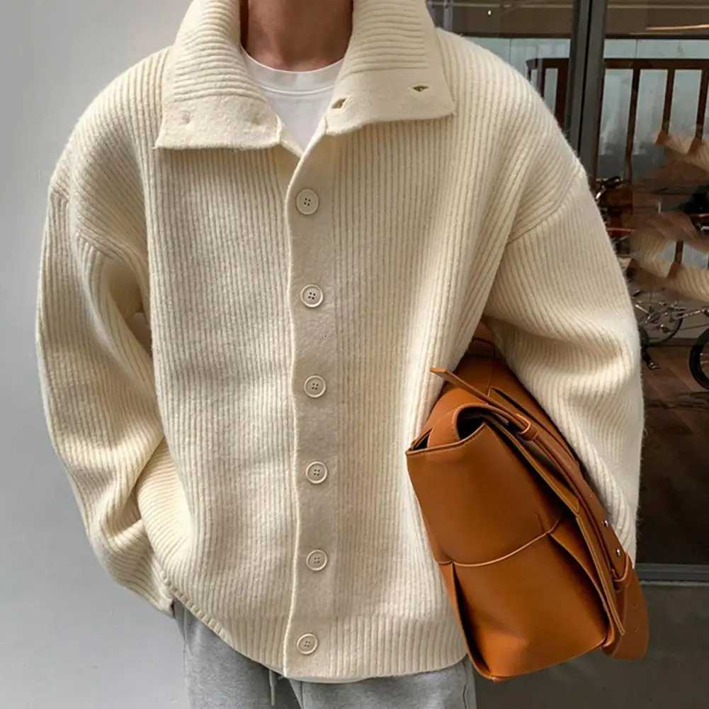 Men's Sweaters Fall Winter Men Sweater Cardigan High Collar Neck Protection Knit Thick Long sl1s Loose Warm Knitwear Daily Wear Sweater Coat D2