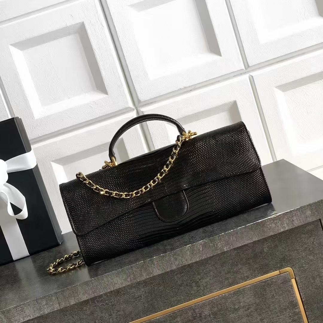 Designer Luxury Brand New Lizard Grain Handbag, 7A High-Grade Genuine Leather Women's Chain Bag, New 26s Vintage Crossbody Bag for Daily Wear,