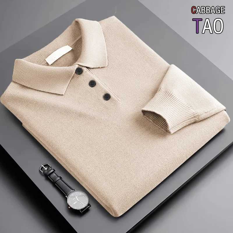 Men's Sweaters Mens Autumn Winter Long sl1 Buttoned Knit Pullover Casual Wool Blend Sweater Classic Warm Heavyweight Outerwear TOP D261009