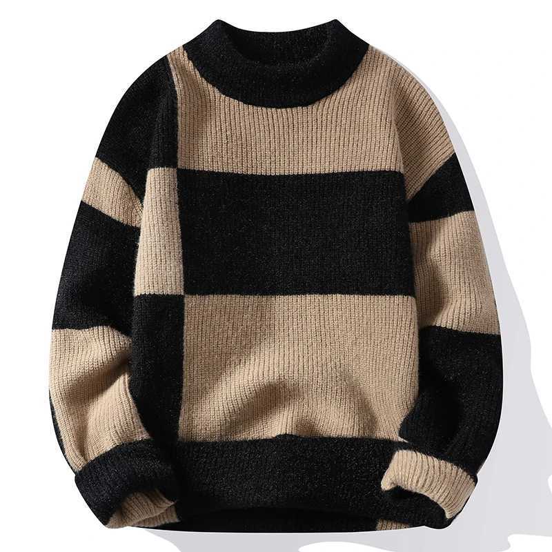 Men's Sweaters 2023 New Style Turtleneck Sweater Men Pullovers Autumn Winter Soft Lightweight Warm Knitted Jumper Hombre Plaid Sweater D261009