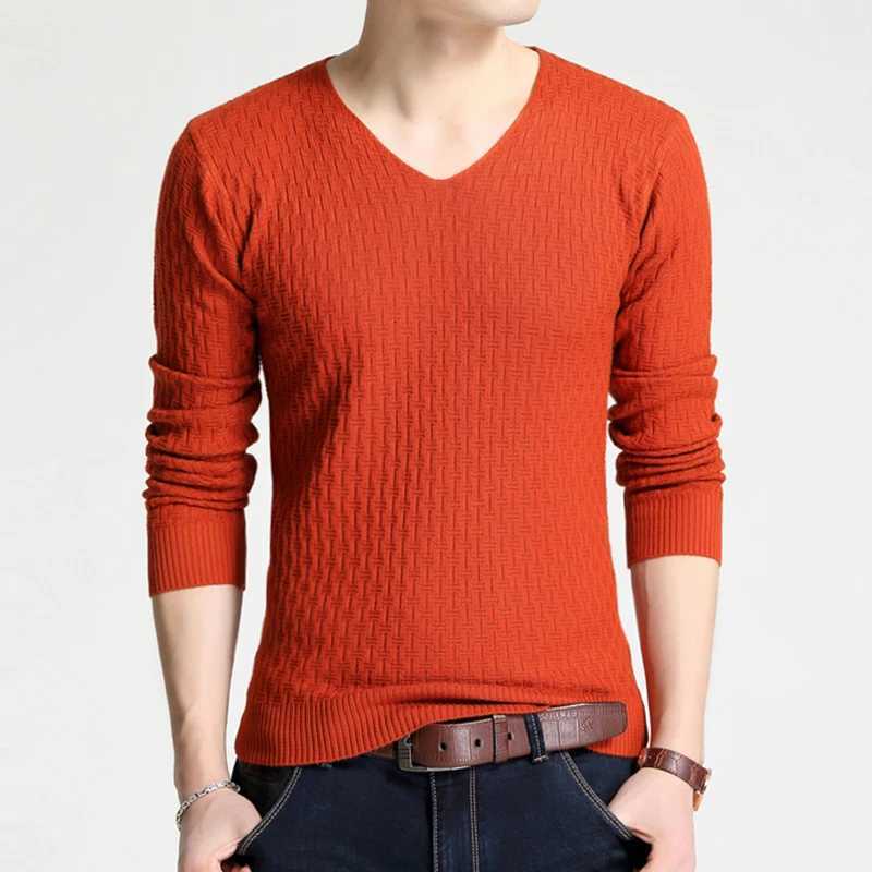 Men's Sweaters Solid Color Pullover Men V Neck Sweater Men Long sl1 Shirt Mens Sweaters 2026 Autumn Casual Dress Brand Cashmere Knitwear D26100