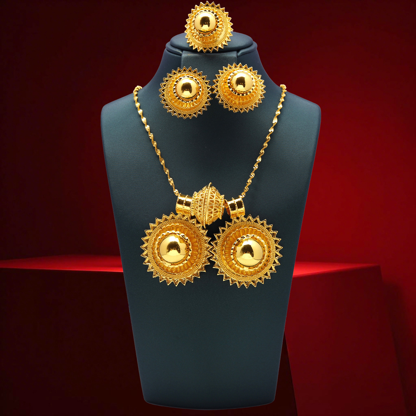 Anniyo – ensemble de bijoux éthiopiens, boucles d'oreilles, bagues, ethnique africaine, érythréenne, Habesha, accessoires de fiançailles, #195716