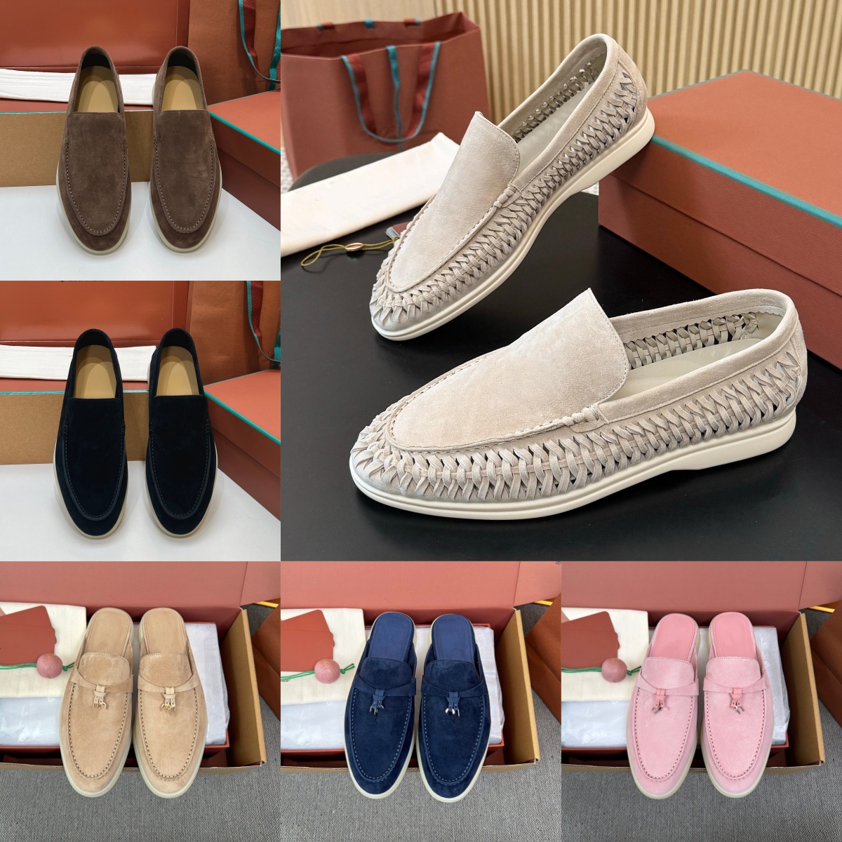Suede weave loafers Top quality Man Women Loafer shoe Designer summer walking Luxury dress shoe 10A Leather metal buckle Moccasin blazer formal comf