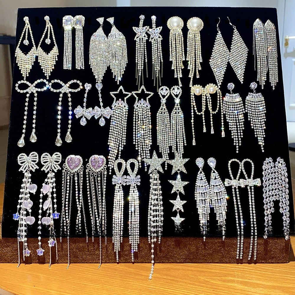Boucles d'oreilles Designer Boucles d'oreilles en diamant Designer élégant haute femmes Dangle cristal de luxe mode femmes élégance fête de maria