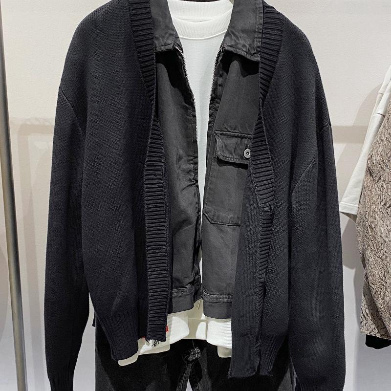 Cardigan en tricot déchiré de styliste, coupe ample, manches longues, col en v, pull ouvert sur le devant, décontracté, Streetwear, automne